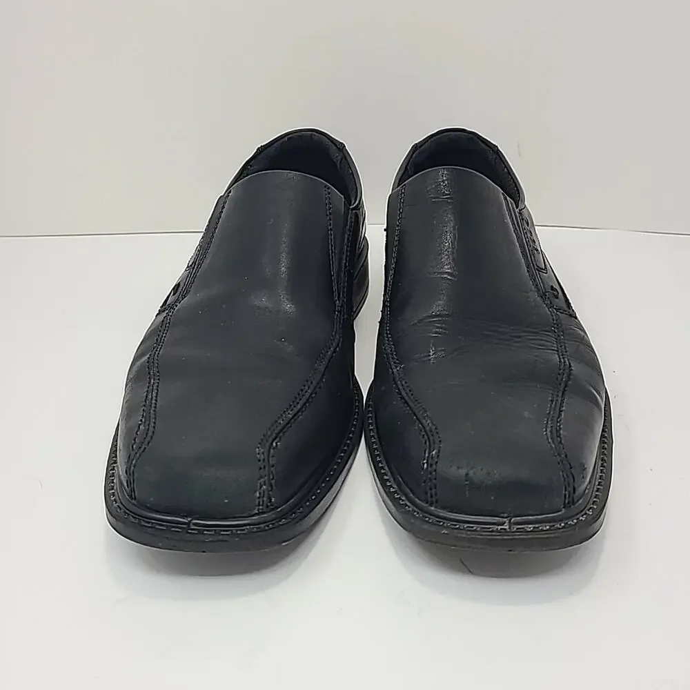 ECCO New Jersey Slip On Black Leather Loafers 42 Comfort Shock Point 8-8.5 US